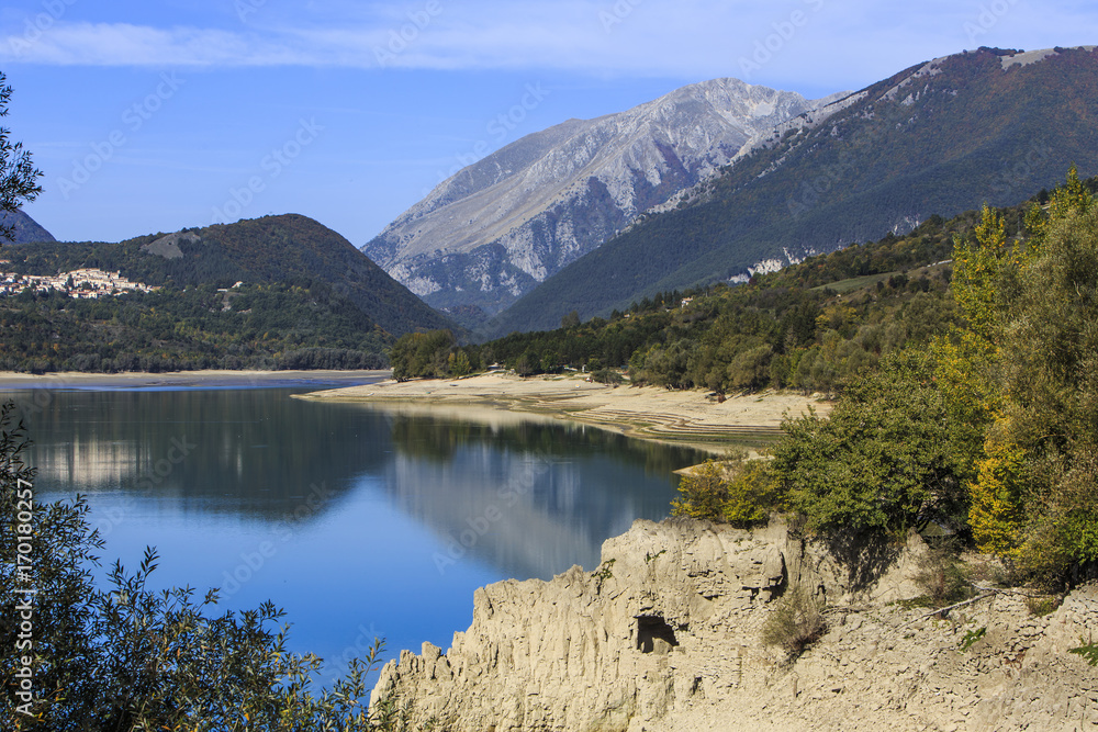 Lake of Barrea in Abruzzo in Italy