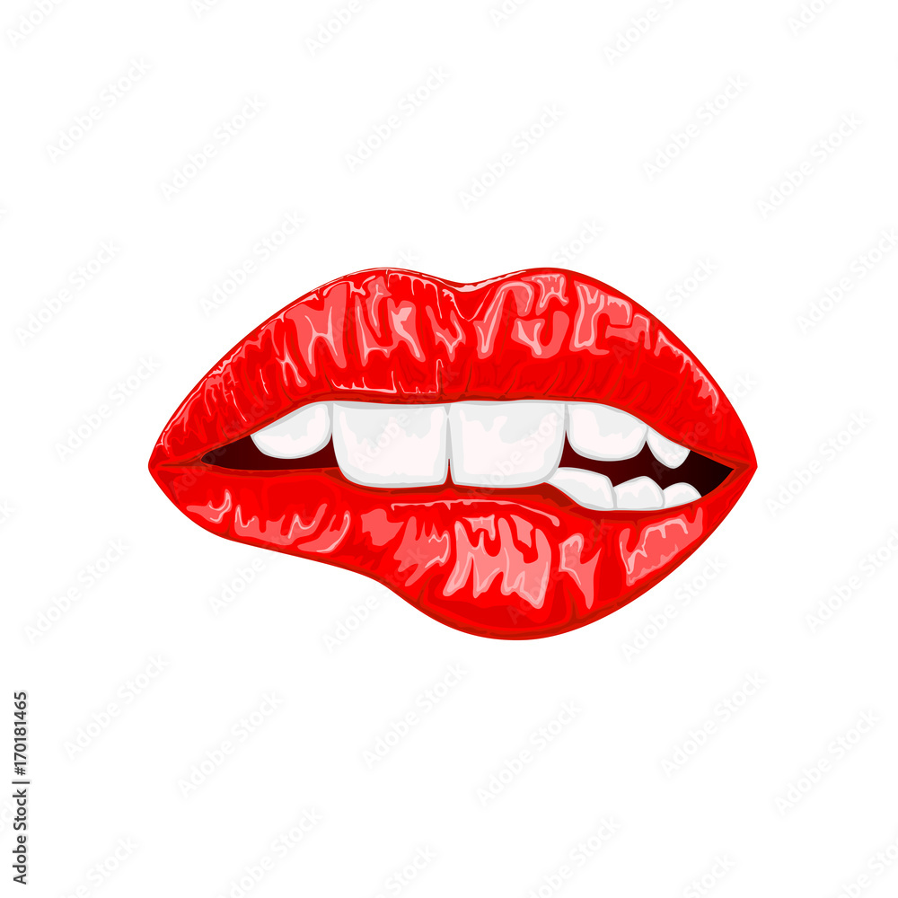 Red female lips Red female lips