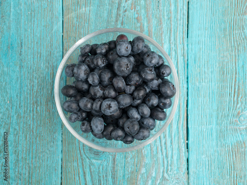 Bowl with fresh blueberries