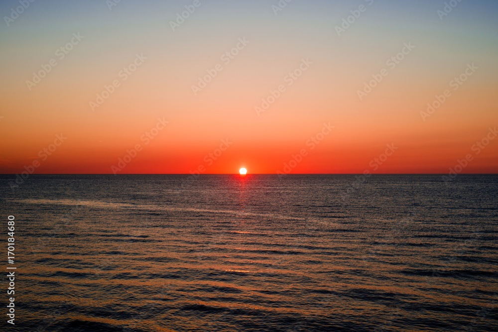Sunset on baltic sea