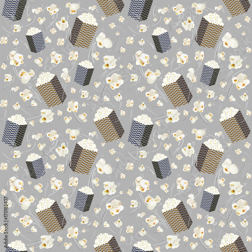 Popcorn illustration Seamless pattern 