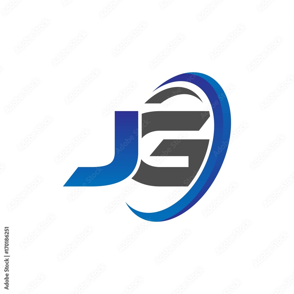 vector initial logo letters jg with circle swoosh blue gray vector initial logo letters jg with circle swoosh blue gray