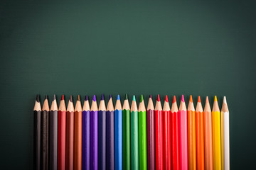 Bottom border of colorful pencil