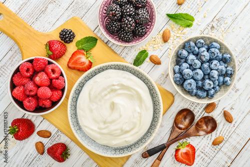 Greek yogurt in bowl