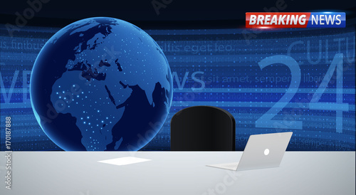 vector illustration of breaking news background with planet