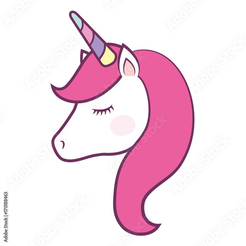 cartoon magical unicorn icon over white background colorful design vector illustration