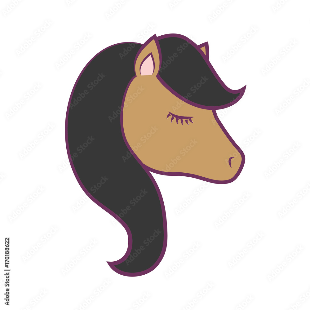 Fototapeta premium magical unicorn icon over white background colorful design vector illustration