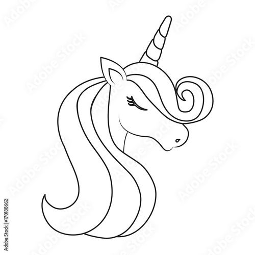 magical unicorn icon over white background vector illustration
