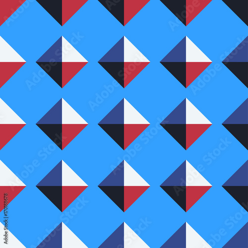 Seamless vector pattern with colorful 3d rhombuses