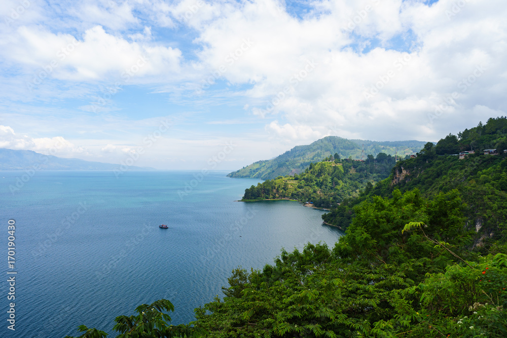 View of lake Toba in North Sumatera - Indonesia as one of the biggest volcanic lake