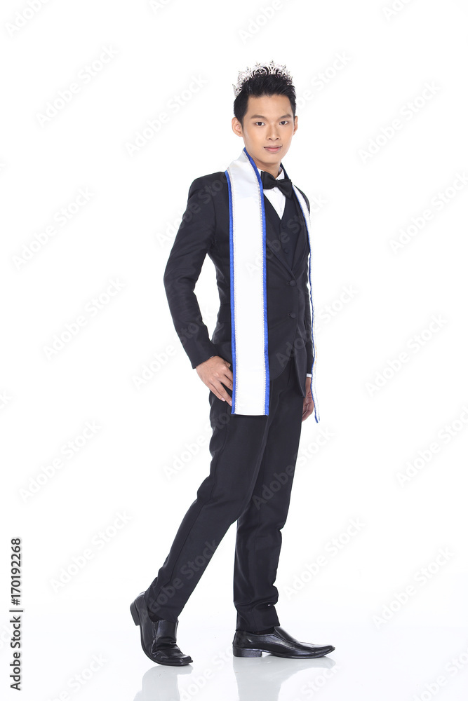 Mister Pageant Contest in Evening Ball suit with Diamond Crown, fashion make up hair style Mister Pageant Contest in Evening Ball suit with Diamond Crown, fashion make up hair style