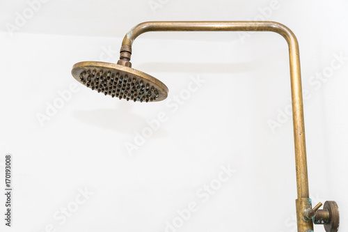 Brass water tap vintage design in shower box