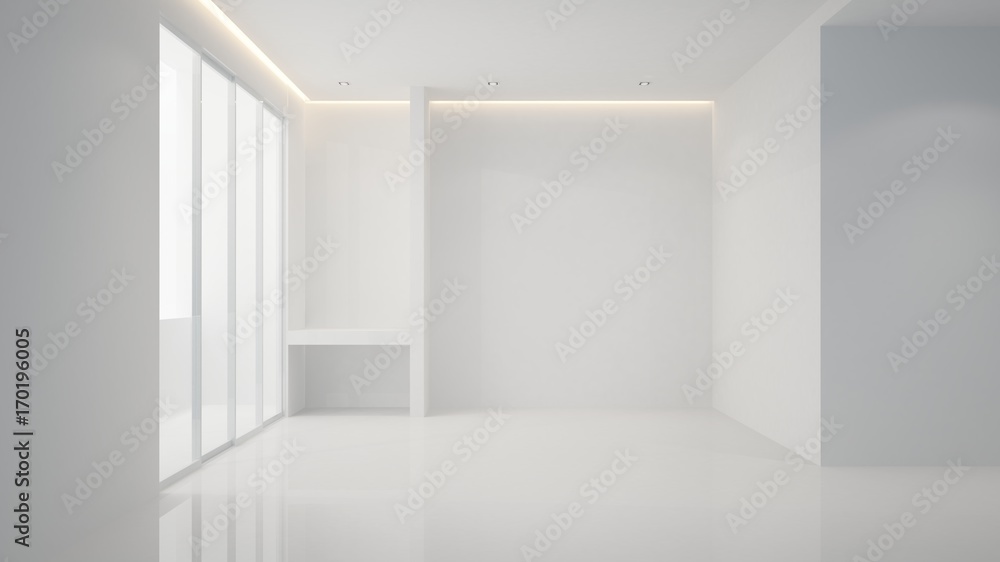 Fototapeta premium interior empty 3D rendering wall white