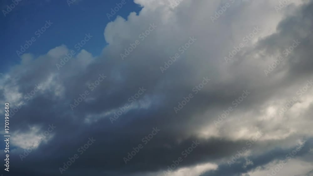 Skyscape or cloudscape. Overcast sky with stormy dark clouds moving across it. Weather. Time lapse. 4K ProRes HQ codec Skyscape or cloudscape. Overcast sky with stormy dark clouds moving across it. Weather. Time lapse. 4K ProRes HQ codec