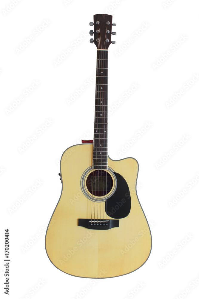 A guitar isolated on a white background. Cilpping path
