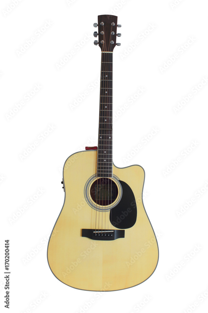 Obraz premium A guitar isolated on a white background. Cilpping path