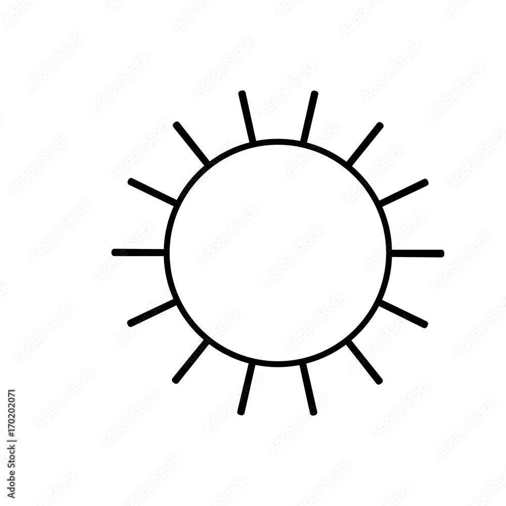 sun icon in monochrome silhouette