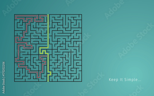 Keep it simple business concept for marketing, creativity, project management. Brilliant meaning solution with simple flow.