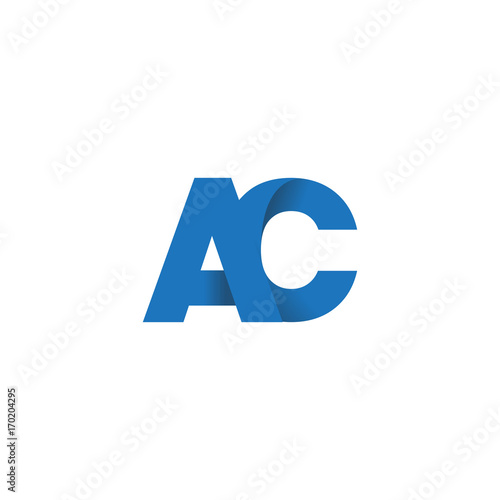 Initial letter logo AC, overlapping fold logo, blue color

