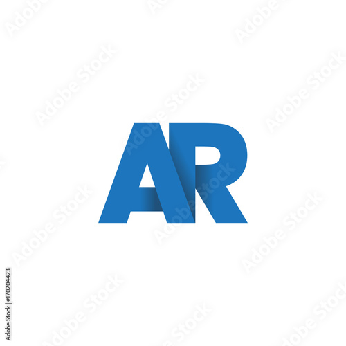 Initial letter logo AR, overlapping fold logo, blue color

