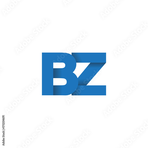 Free Download Initial letter logo BZ, overlapping fold logo, blue color - GFXLoad