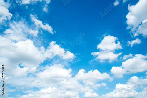  Natural blue sky with white clouds