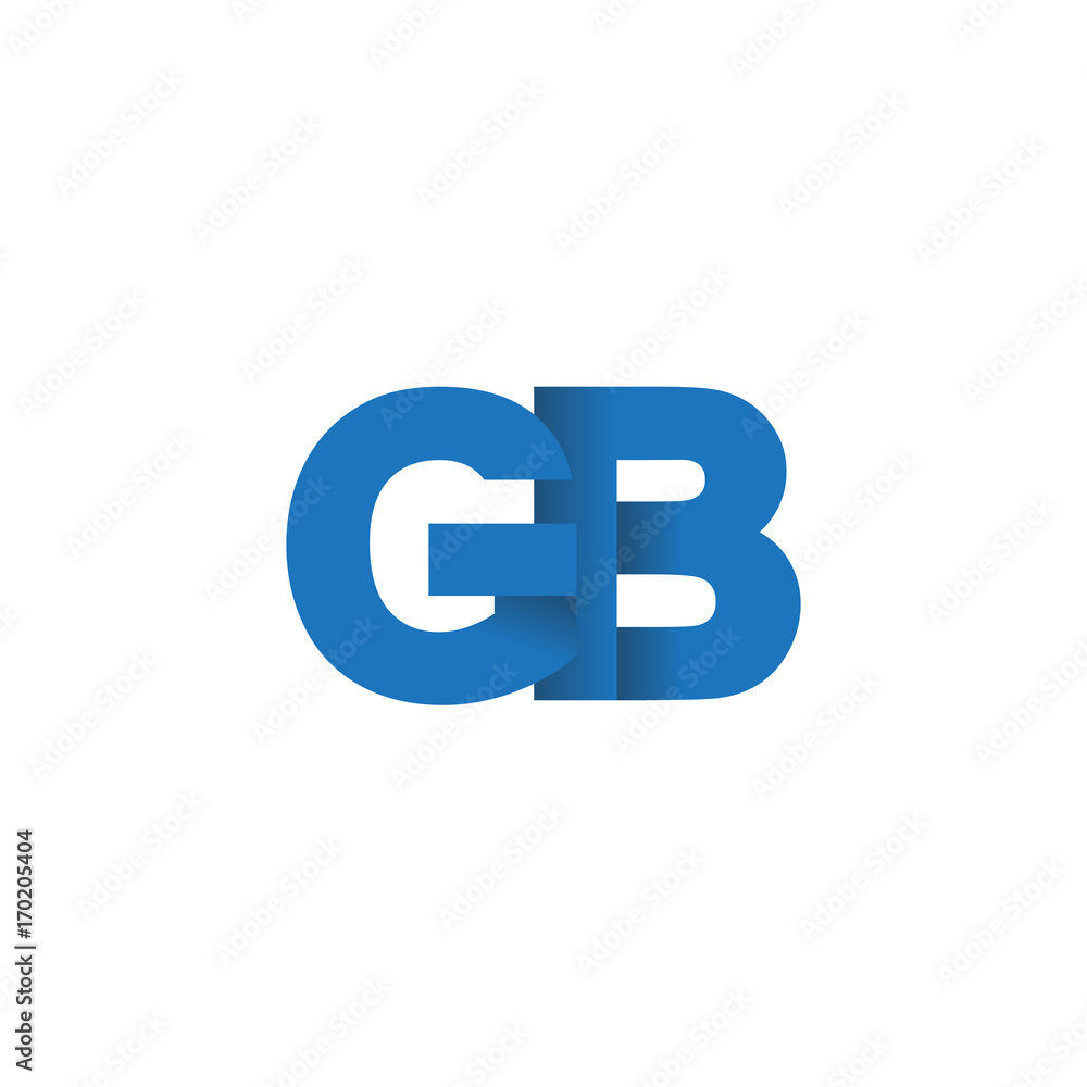 Initial letter logo GB, overlapping fold logo, blue color Initial letter logo GB, overlapping fold logo, blue color