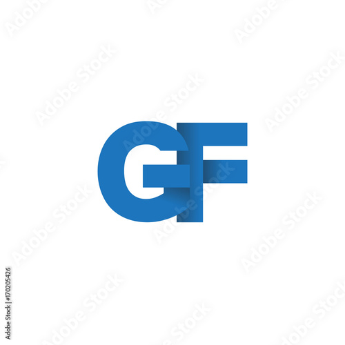 Free Download Initial letter logo GF, overlapping fold logo, blue color - GFXLoad