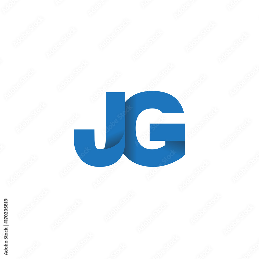 Initial letter logo JG, overlapping fold logo, blue color
Initial letter logo JG, overlapping fold logo, blue color