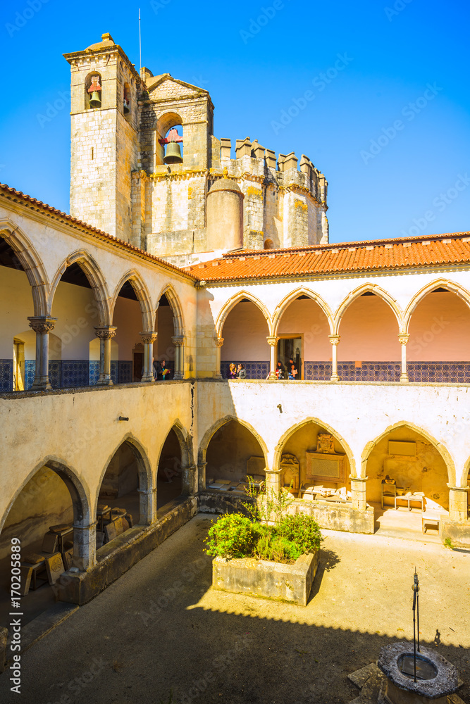 Obraz premium The Monastery of the Order of Christ is the main attraction of the city of Tomar. Santarem District. Portugal.