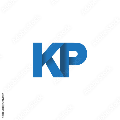 Initial letter logo KP, overlapping fold logo, blue color © ariefpro