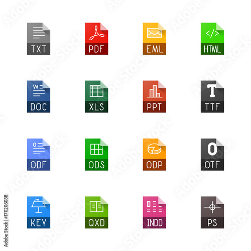 File type icons - Texts, fonts and page layout