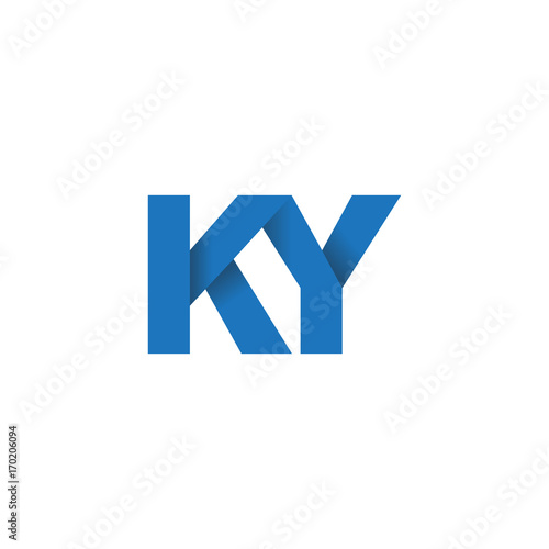 Initial letter logo KY, overlapping fold logo, blue color Free Download Initial letter logo KY, overlapping fold logo, blue color - GFXLoad