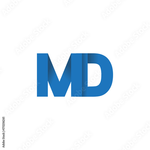 Initial letter logo MD, overlapping fold logo, blue color Free Download Initial letter logo MD, overlapping fold logo, blue color - GFXLoad