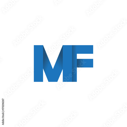 Initial letter logo MF, overlapping fold logo, blue color Free Download Initial letter logo MF, overlapping fold logo, blue color - GFXLoad