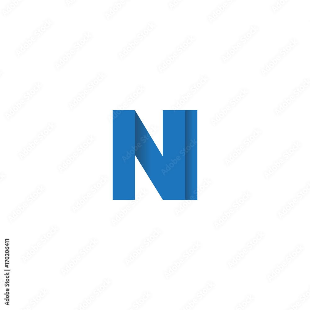 Initial letter logo NI, overlapping fold logo, blue color Initial letter logo NI, overlapping fold logo, blue color