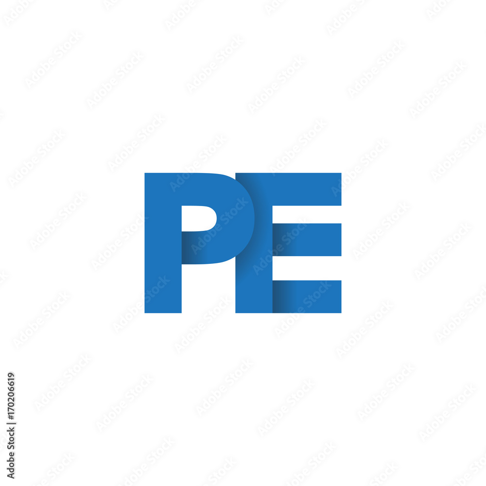 Initial letter logo PE, overlapping fold logo, blue color
Initial letter logo PE, overlapping fold logo, blue color