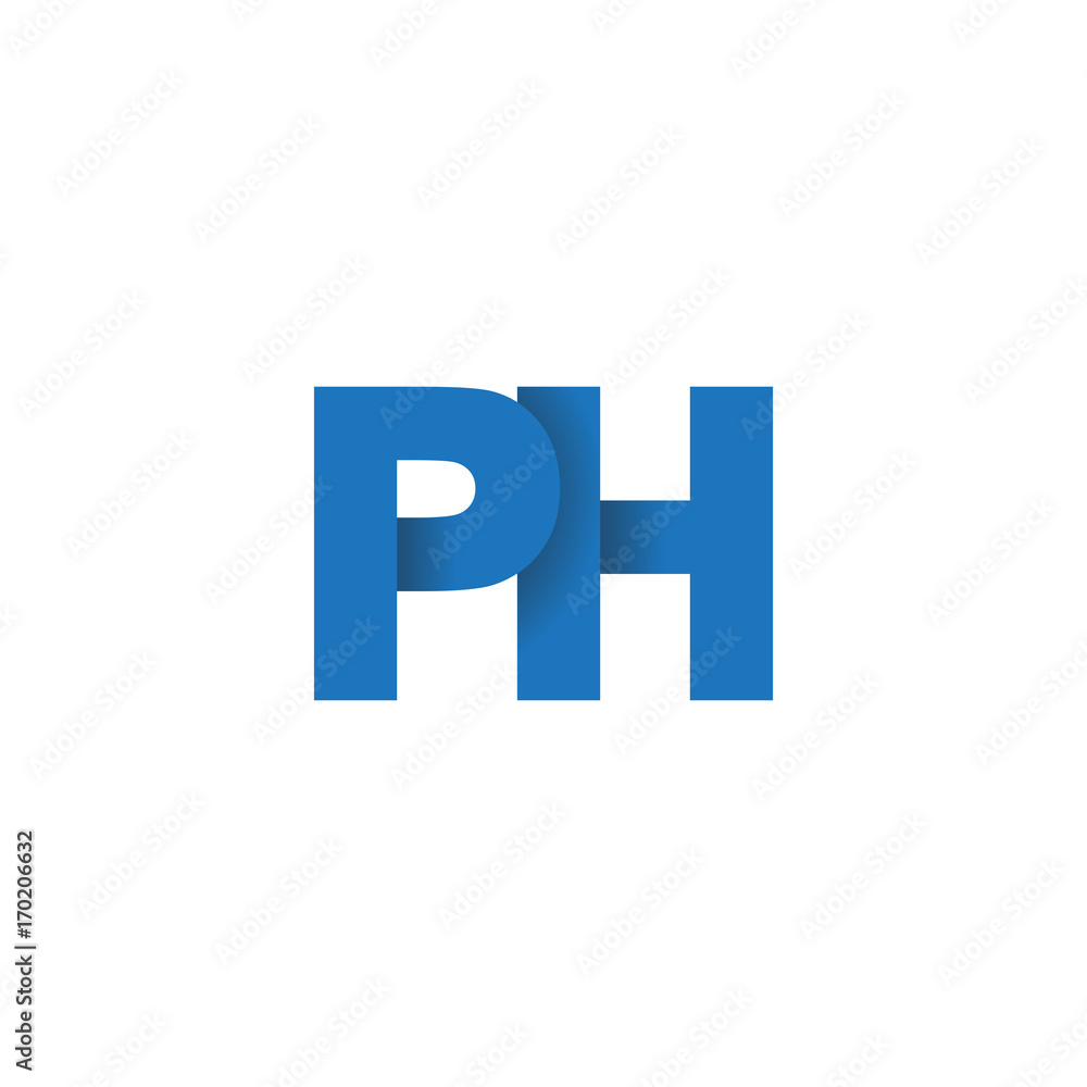 Initial letter logo PH, overlapping fold logo, blue color
Initial letter logo PH, overlapping fold logo, blue color