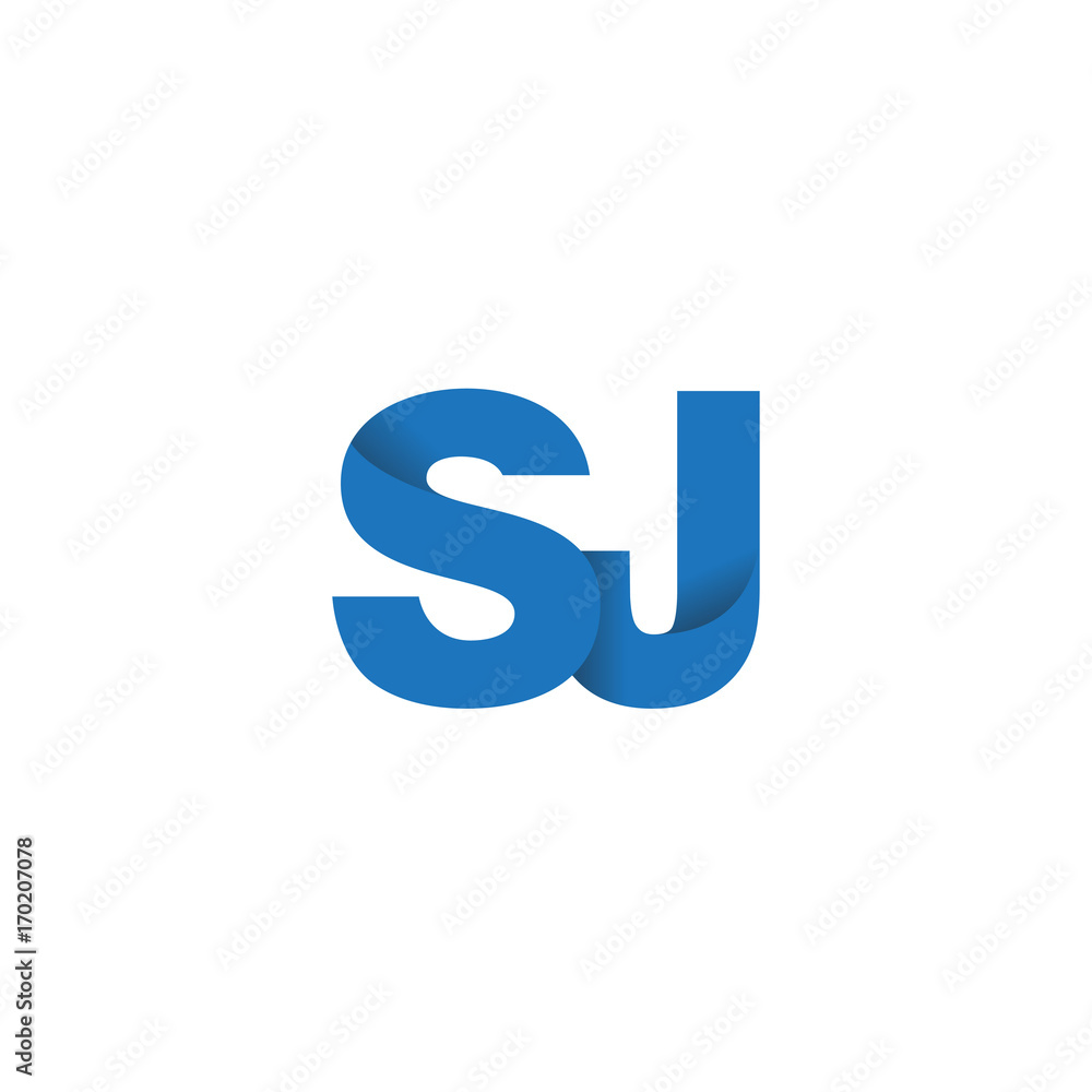 Initial letter logo SJ, overlapping fold logo, blue color
Initial letter logo SJ, overlapping fold logo, blue color