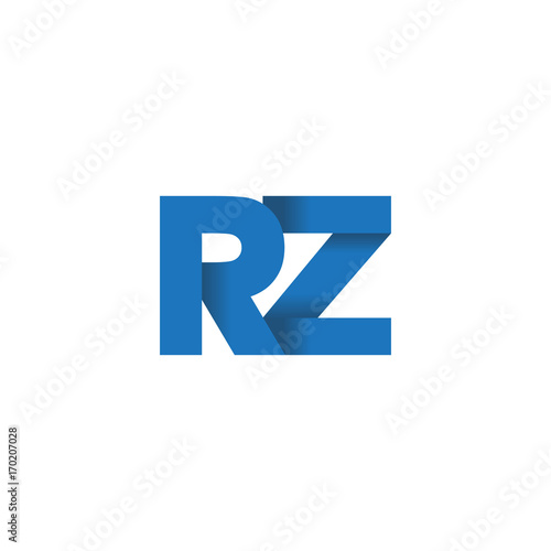 Initial letter logo RZ, overlapping fold logo, blue color Free Download Initial letter logo RZ, overlapping fold logo, blue color - GFXLoad
