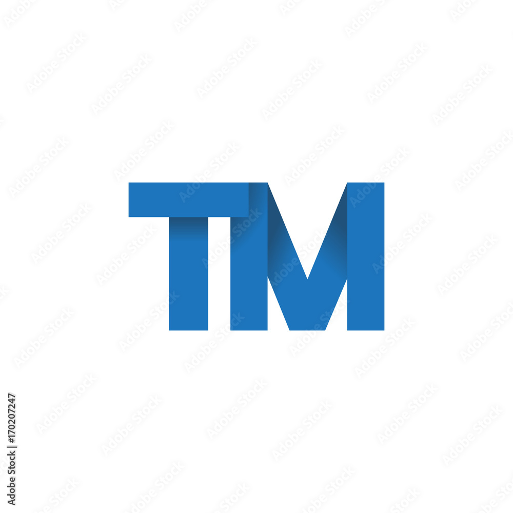 Initial letter logo TM, overlapping fold logo, blue color
Initial letter logo TM, overlapping fold logo, blue color