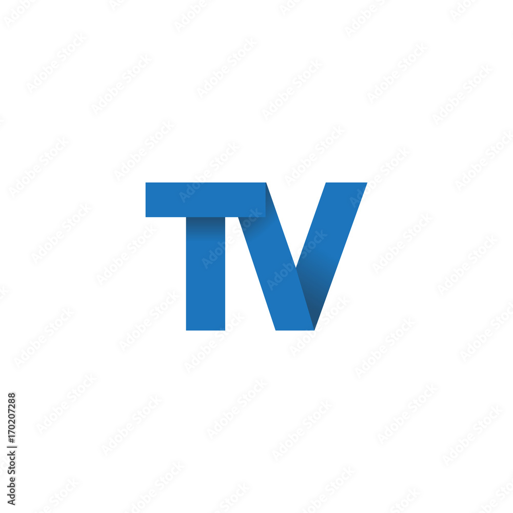 Initial letter logo TV, overlapping fold logo, blue color
Initial letter logo TV, overlapping fold logo, blue color