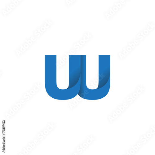Free Download Initial letter logo UU, overlapping fold logo, blue color - GFXLoad