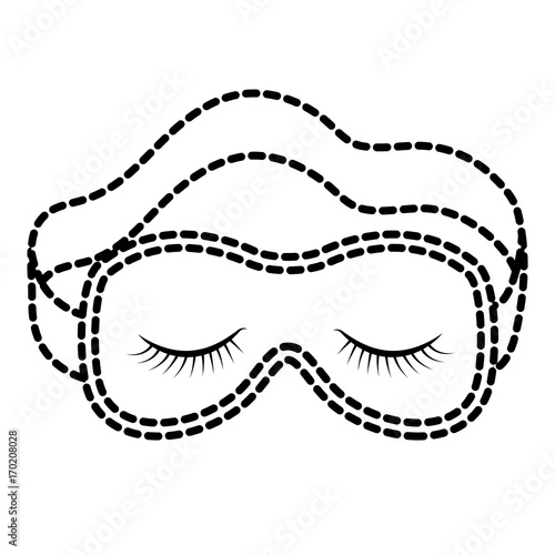 sleep mask black color section silhouette on white background