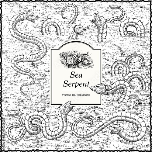Sea Serpent in the style of Olaus Magnus (1490 - 1557)