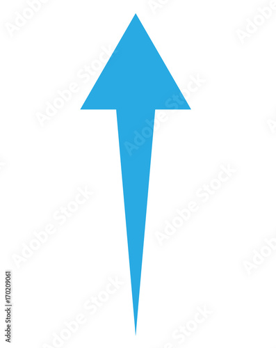 blue up arrow on white background.  up arrow sign. up arrow icon.