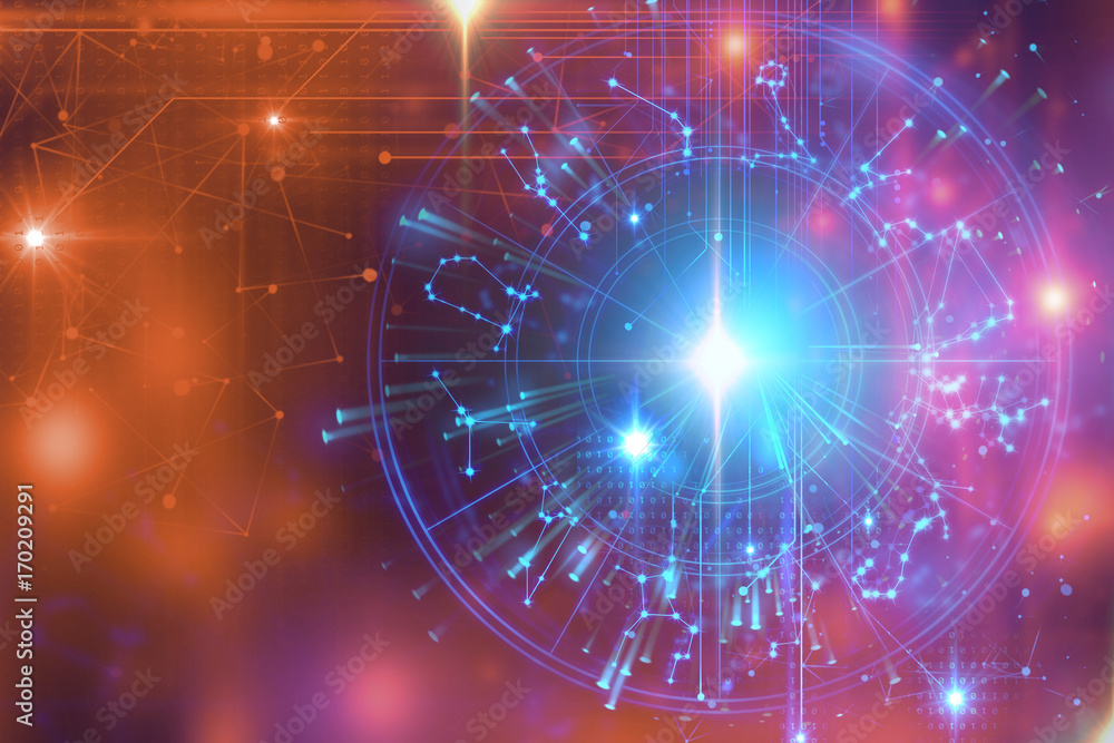 Fototapeta premium Astrology and alchemy sign background illustration