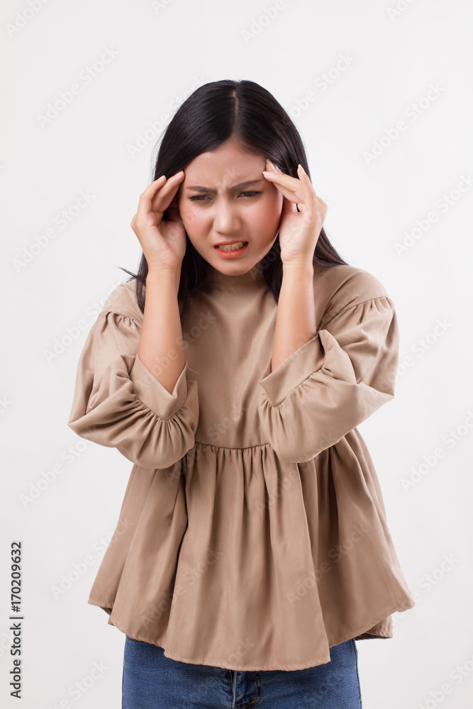 woman patient suffering from stress headache or pain woman patient suffering from stress headache or pain