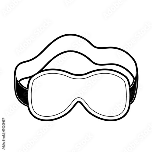 sleep mask black color section silhouette on white background