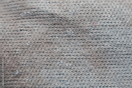The surface of the fabric.